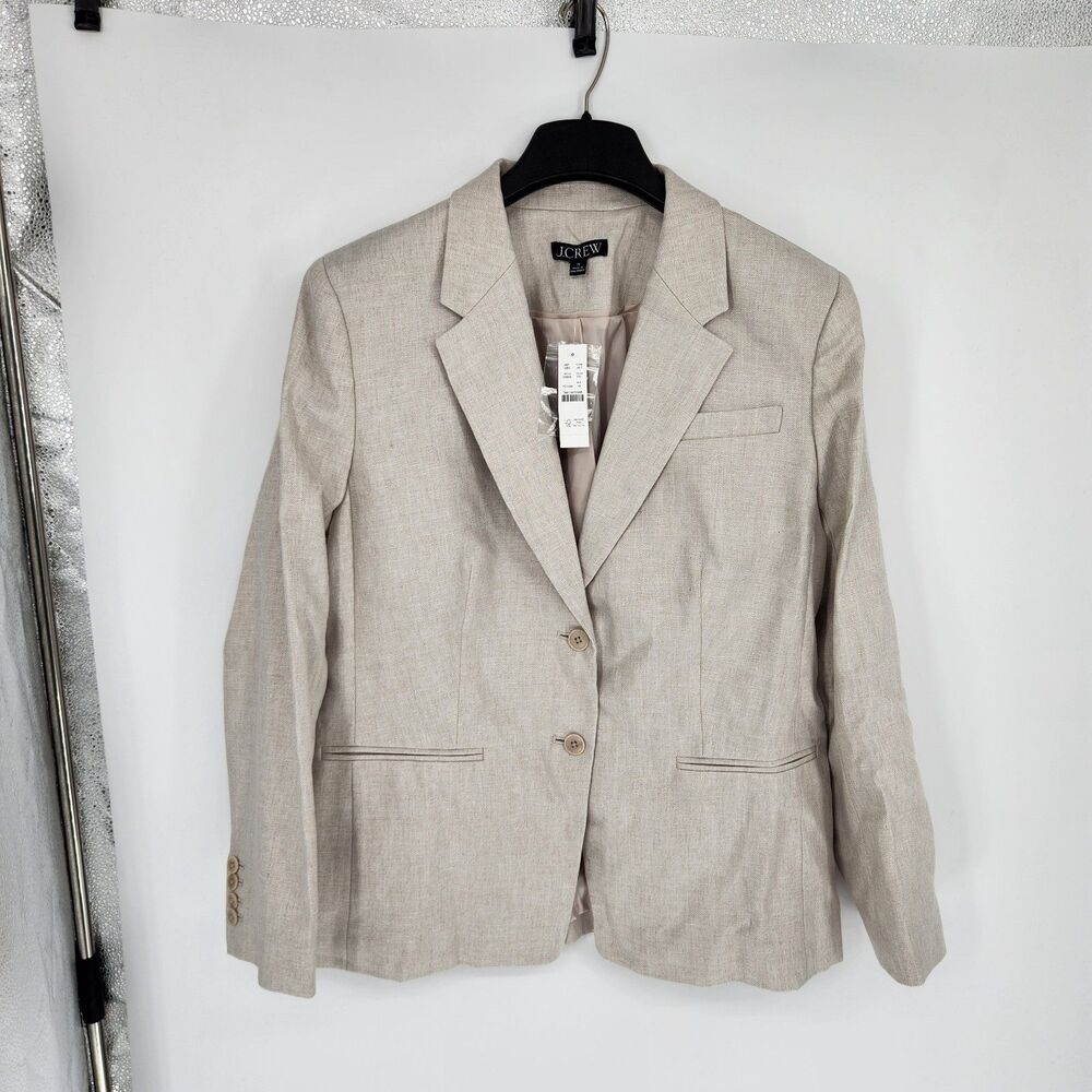 J.Crew Women's Size 18 Flax Ivory Stretch Linen Blend Margeaux Blazer NWT